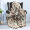 Ambesonne Christmas Throw Blanket, Traditional Xmas Pinecone and Leaves Ornate on Plaid Background Print, Flannel Fleece Accent Piece Soft Couch Cover for Adults, 50″ x 60″, Cocoa Brown Sage Green(Cocoa Brown Sage Green)