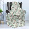 Ambesonne Christmas Throw Blanket, Traditional Xmas Pinecone and Leaves Ornate on Plaid Background Print, Flannel Fleece Accent Piece Soft Couch Cover for Adults, 50″ x 60″, Cocoa Brown Sage Green(Pale Mint Green and Vermilion)