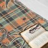 Ambesonne Christmas Throw Blanket, Traditional Xmas Pinecone and Leaves Ornate on Plaid Background Print, Flannel Fleece Accent Piece Soft Couch Cover for Adults, 50″ x 60″, Cocoa Brown Sage Green(Apricot Pale Green Grey)