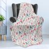 Ambesonne Christmas Throw Blanket, Traditional Xmas Pinecone and Leaves Ornate on Plaid Background Print, Flannel Fleece Accent Piece Soft Couch Cover for Adults, 50″ x 60″, Cocoa Brown Sage Green(Hot Pink and Pale Petrol Blue)