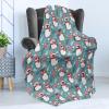 Ambesonne Christmas Throw Blanket, Traditional Xmas Pinecone and Leaves Ornate on Plaid Background Print, Flannel Fleece Accent Piece Soft Couch Cover for Adults, 50″ x 60″, Cocoa Brown Sage Green(Vermilion Grey and Slate Blue)