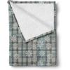 Ambesonne Christmas Throw Blanket, Traditional Xmas Pinecone and Leaves Ornate on Plaid Background Print, Flannel Fleece Accent Piece Soft Couch Cover for Adults, 50″ x 60″, Cocoa Brown Sage Green(Cadet Blue Pale Green)