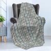 Ambesonne Christmas Throw Blanket, Traditional Xmas Pinecone and Leaves Ornate on Plaid Background Print, Flannel Fleece Accent Piece Soft Couch Cover for Adults, 50″ x 60″, Cocoa Brown Sage Green(Cadet Blue Pale Green)