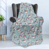 Ambesonne Christmas Throw Blanket, Traditional Xmas Pinecone and Leaves Ornate on Plaid Background Print, Flannel Fleece Accent Piece Soft Couch Cover for Adults, 50″ x 60″, Cocoa Brown Sage Green(Slate Blue Ecru and Vermilion)