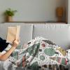 Ambesonne Christmas Throw Blanket, Traditional Xmas Pinecone and Leaves Ornate on Plaid Background Print, Flannel Fleece Accent Piece Soft Couch Cover for Adults, 50″ x 60″, Cocoa Brown Sage Green(Jade Green White Paprika)