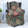 Ambesonne Christmas Throw Blanket, Traditional Xmas Pinecone and Leaves Ornate on Plaid Background Print, Flannel Fleece Accent Piece Soft Couch Cover for Adults, 50″ x 60″, Cocoa Brown Sage Green(Dark Pink Green Khaki)