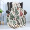 Ambesonne Christmas Throw Blanket, Traditional Xmas Pinecone and Leaves Ornate on Plaid Background Print, Flannel Fleece Accent Piece Soft Couch Cover for Adults, 50″ x 60″, Cocoa Brown Sage Green(Jade Green White Paprika)
