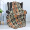 Ambesonne Christmas Throw Blanket, Traditional Xmas Pinecone and Leaves Ornate on Plaid Background Print, Flannel Fleece Accent Piece Soft Couch Cover for Adults, 50″ x 60″, Cocoa Brown Sage Green(Apricot Pale Green Grey)
