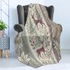 Ambesonne Christmas Throw Blanket, Traditional Xmas Pinecone and Leaves Ornate on Plaid Background Print, Flannel Fleece Accent Piece Soft Couch Cover for Adults, 50″ x 60″, Cocoa Brown Sage Green(Raspberry and Sage Green)