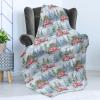 Ambesonne Christmas Throw Blanket, Traditional Xmas Pinecone and Leaves Ornate on Plaid Background Print, Flannel Fleece Accent Piece Soft Couch Cover for Adults, 50″ x 60″, Cocoa Brown Sage Green(Blue Grey Green Vermilion)