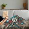 Ambesonne Christmas Throw Blanket, Traditional Xmas Pinecone and Leaves Ornate on Plaid Background Print, Flannel Fleece Accent Piece Soft Couch Cover for Adults, 50″ x 60″, Cocoa Brown Sage Green(Dark Turquoise Ruby Sepia)