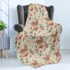 Ambesonne Christmas Throw Blanket, Traditional Xmas Pinecone and Leaves Ornate on Plaid Background Print, Flannel Fleece Accent Piece Soft Couch Cover for Adults, 50″ x 60″, Cocoa Brown Sage Green(Beige Ruby and Green)