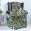 Ambesonne Christmas Throw Blanket, Traditional Xmas Pinecone and Leaves Ornate on Plaid Background Print, Flannel Fleece Accent Piece Soft Couch Cover for Adults, 50″ x 60″, Cocoa Brown Sage Green(Jade Green and Vermilion)
