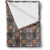 Ambesonne Christmas Throw Blanket, Traditional Xmas Pinecone and Leaves Ornate on Plaid Background Print, Flannel Fleece Accent Piece Soft Couch Cover for Adults, 50″ x 60″, Cocoa Brown Sage Green(Marigold Purple Dark Grey)