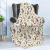Ambesonne Christmas Throw Blanket, Traditional Xmas Pinecone and Leaves Ornate on Plaid Background Print, Flannel Fleece Accent Piece Soft Couch Cover for Adults, 50″ x 60″, Cocoa Brown Sage Green(Dark Coral Teal Blue Grey)