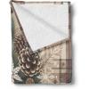 Ambesonne Christmas Throw Blanket, Traditional Xmas Pinecone and Leaves Ornate on Plaid Background Print, Flannel Fleece Accent Piece Soft Couch Cover for Adults, 50″ x 60″, Cocoa Brown Sage Green(Cocoa Brown Sage Green)