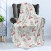 Ambesonne Christmas Throw Blanket, Traditional Xmas Pinecone and Leaves Ornate on Plaid Background Print, Flannel Fleece Accent Piece Soft Couch Cover for Adults, 50″ x 60″, Cocoa Brown Sage Green(Pale Grey Hot Pink and Green)
