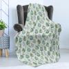Ambesonne Christmas Throw Blanket, Traditional Xmas Pinecone and Leaves Ornate on Plaid Background Print, Flannel Fleece Accent Piece Soft Couch Cover for Adults, 50″ x 60″, Cocoa Brown Sage Green(Pale Mint Green and White)