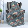 Ambesonne Christmas Throw Blanket, Traditional Xmas Pinecone and Leaves Ornate on Plaid Background Print, Flannel Fleece Accent Piece Soft Couch Cover for Adults, 50″ x 60″, Cocoa Brown Sage Green(Night Blue and Hot Pink)