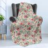 Ambesonne Christmas Throw Blanket, Traditional Xmas Pinecone and Leaves Ornate on Plaid Background Print, Flannel Fleece Accent Piece Soft Couch Cover for Adults, 50″ x 60″, Cocoa Brown Sage Green(Forest Green and Vermilion)