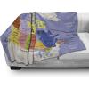 Ambesonne Christmas Throw Blanket, Xmas Eve Starry Night in Snowy Town with Starry Sky Reindeer and Moon, Flannel Fleece Accent Piece Soft Couch Cover for Adults, 70″ x 90″, Cocoa Dark Slate Blue(Ceil Blue)