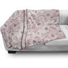 Ambesonne Christmas Throw Blanket, Xmas Eve Starry Night in Snowy Town with Starry Sky Reindeer and Moon, Flannel Fleece Accent Piece Soft Couch Cover for Adults, 70″ x 90″, Cocoa Dark Slate Blue(Pink)