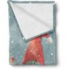 Ambesonne Christmas Throw Blanket, Xmas Eve Starry Night in Snowy Town with Starry Sky Reindeer and Moon, Flannel Fleece Accent Piece Soft Couch Cover for Adults, 70″ x 90″, Cocoa Dark Slate Blue(Vermilion Blue Grey Grey)