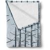 Ambesonne Christmas Throw Blanket, Xmas Eve Starry Night in Snowy Town with Starry Sky Reindeer and Moon, Flannel Fleece Accent Piece Soft Couch Cover for Adults, 70″ x 90″, Cocoa Dark Slate Blue(Blue Orange)