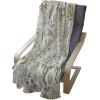 Ambesonne Christmas Throw Blanket, Xmas Eve Starry Night in Snowy Town with Starry Sky Reindeer and Moon, Flannel Fleece Accent Piece Soft Couch Cover for Adults, 70″ x 90″, Cocoa Dark Slate Blue(Reseda Green Beige)