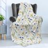 Ambesonne Christmas Throw Blanket, Xmas Eve Starry Night in Snowy Town with Starry Sky Reindeer and Moon, Flannel Fleece Accent Piece Soft Couch Cover for Adults, 70″ x 90″, Cocoa Dark Slate Blue(Pale Green Yellow Blue)