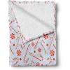 Ambesonne Christmas Throw Blanket, Xmas Eve Starry Night in Snowy Town with Starry Sky Reindeer and Moon, Flannel Fleece Accent Piece Soft Couch Cover for Adults, 70″ x 90″, Cocoa Dark Slate Blue(Red White Coconut)
