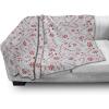 Ambesonne Christmas Throw Blanket, Xmas Eve Starry Night in Snowy Town with Starry Sky Reindeer and Moon, Flannel Fleece Accent Piece Soft Couch Cover for Adults, 70″ x 90″, Cocoa Dark Slate Blue(Red White Coconut)