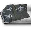 Ambesonne Christmas Throw Blanket, Xmas Eve Starry Night in Snowy Town with Starry Sky Reindeer and Moon, Flannel Fleece Accent Piece Soft Couch Cover for Adults, 70″ x 90″, Cocoa Dark Slate Blue(White Dimgray)