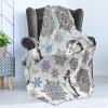 Ambesonne Christmas Throw Blanket, Xmas Eve Starry Night in Snowy Town with Starry Sky Reindeer and Moon, Flannel Fleece Accent Piece Soft Couch Cover for Adults, 70″ x 90″, Cocoa Dark Slate Blue(Ivory Violet Blue)
