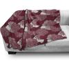 Ambesonne Christmas Throw Blanket, Xmas Eve Starry Night in Snowy Town with Starry Sky Reindeer and Moon, Flannel Fleece Accent Piece Soft Couch Cover for Adults, 70″ x 90″, Cocoa Dark Slate Blue(Maroon White)