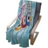 Ambesonne Christmas Throw Blanket, Xmas Eve Starry Night in Snowy Town with Starry Sky Reindeer and Moon, Flannel Fleece Accent Piece Soft Couch Cover for Adults, 70″ x 90″, Cocoa Dark Slate Blue(Aqua Blue)
