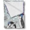 Ambesonne Christmas Throw Blanket, Xmas Eve Starry Night in Snowy Town with Starry Sky Reindeer and Moon, Flannel Fleece Accent Piece Soft Couch Cover for Adults, 70″ x 90″, Cocoa Dark Slate Blue(Ivory Violet Blue)