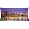 Ambesonne Christmas Throw Pillow Cushion Cover, Featured Xmas Baubles with Ribbon Holiday Wish Artwork Image Illustration, Decorative Square Accent Pillow Case, 20″ X 20″, White and Beige(Purple and Yellow)