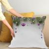 Ambesonne Christmas Throw Pillow Cushion Cover, Tree with Tinsel and Ball with Present Wrap Ribbon Celebration Picture, Decorative Square Accent Pillow Case, 18″ X 18″, Purple Grey