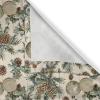 Ambesonne Christmas Valance and Curtain 3 pcs Set, Vintage Merry Xmas with Pine Cones Globes and Pine Leaves Illustration, Window Treatments for Kitchen Room Decor, 55″ x 24″, Brown Green and Blue