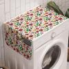 Ambesonne Christmas Washing Machine Organizer, Celebration of Xmas Garland Candy Cane Snowman Mistletoe Tree Ornaments, Anti-slip Fabric Cover for Washers and Dryers, 47″ x 18.5″, Multicolor(Multicolor)