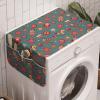 Ambesonne Christmas Washing Machine Organizer, Hand Drawn Composition of Noel Elements Santa and Reindeer on Hearts Background, Anti-slip Fabric Cover for Washers and Dryers, 47″ x 18.5″, Multicolor(Multicolor)