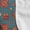 Ambesonne Christmas Washing Machine Organizer, Hand Drawn Composition of Noel Elements Santa and Reindeer on Hearts Background, Anti-slip Fabric Cover for Washers and Dryers, 47″ x 18.5″, Multicolor(Multicolor)