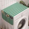 Ambesonne Christmas Washing Machine Organizer, Xmas Santa Claus Tree on Colorful Polka Dot Backdrop Surprise Boxes Artwork, Anti-slip Fabric Cover for Washers and Dryers, 47″ x 18.5″, Green and Red(Sea Green Petrol Blue)