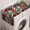 Ambesonne Christmas Washing Machine Organizer, Xmas Santa Claus Tree on Colorful Polka Dot Backdrop Surprise Boxes Artwork, Anti-slip Fabric Cover for Washers and Dryers, 47″ x 18.5″, Green and Red(White Black Red)