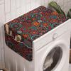 Ambesonne Christmas Washing Machine Organizer, Xmas Santa Claus Tree on Colorful Polka Dot Backdrop Surprise Boxes Artwork, Anti-slip Fabric Cover for Washers and Dryers, 47″ x 18.5″, Green and Red(Vermilion Ruby Sky Blue)