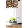 Ambesonne Christmas Window Valance Pack of 2, Tree Branches Spruce Leaves Balls Bells Cones Poinsettia Flowers Mistletoe Berry, Rod Pocket Curtain Valances for Kitchen Bedroom, 54″ X 18″, Ruby Green