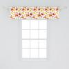 Ambesonne Christmas Window Valance, Tree Branches Spruce Leaves Balls Bells Cones Poinsettia Flowers Mistletoe Berry, Curtain Valance for Kitchen Bedroom Decor with Rod Pocket, 54″ X 18″, Ruby Green(Red Orange Yellow)