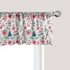 Ambesonne Christmas Window Valance, Tree Branches Spruce Leaves Balls Bells Cones Poinsettia Flowers Mistletoe Berry, Curtain Valance for Kitchen Bedroom Decor with Rod Pocket, 54″ X 18″, Ruby Green(Hot Pink and Pale Petrol Blue)