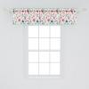 Ambesonne Christmas Window Valance, Tree Branches Spruce Leaves Balls Bells Cones Poinsettia Flowers Mistletoe Berry, Curtain Valance for Kitchen Bedroom Decor with Rod Pocket, 54″ X 18″, Ruby Green(Hot Pink and Pale Petrol Blue)